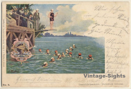 O. Kubel: Artistic Swimming Formation / Springboard (Vintage PC 1900) - Zwemmen