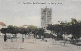 66)     CANET  VILLAGE  - La Place Et L' Eglise - Canet En Roussillon