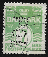 PERFIN DANIMARCA -1938/41 - Valore Usato Da 7 Ore, CIFRA, Con Perforazione - In Ottime Condizioni. - Perforés