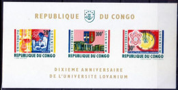 Congo 1964 MNH Imperf SS, University, Education, Atoms, Nuclear Reactor - Atomenergie