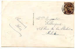 BELGIQUE - COB 136 SIMPLE CERCLE RELAIS A ETOILES RUMILLIES SUR CARTE POSTALE, 1920 - Postmarks With Stars