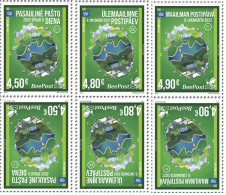 Delcampe - Estonia Lithuania Finland 2022 World Post Day Joint Issue BeePost Set Of 3 Tet-beshes Mint - Ungebraucht