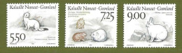 Greenland 1994 Native Mammals, Animals, Stoat , Greenlandic Collar Lemming. Mountain Hare Mi 249-251, MNH(**) - Used Stamps