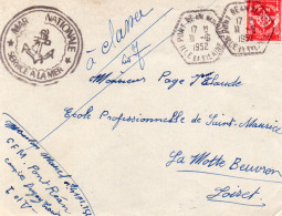 LETTRE AFFRANCHIE FRANCHISE N° 12 OBLITEREE CACHET OCTOGONAL PERLE PONT REAN-ILLE ET VILAINE - 1952 - Cartas & Documentos