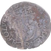 Monnaie, France, Charles X, Douzain Aux Deux C, Dijon, TB, Billon, Gadoury:514A - 1589-1610 Enrique IV