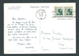 Timbre D'AFRIQUE DU SUD   Affranchissant Une Carte Postale  N'Debele Woman   En 1956 Pour La France Mab 2605 - Covers & Documents