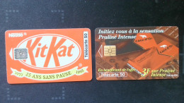 ►France: Chocolat KitKat Et Côte D'or -  Lot  2  Télécartes - Alimentación