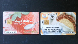 ►France: Glace Gaufrette Miko Et Carte D'or  -  Lot  2  Télécartes - Levensmiddelen