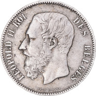 Monnaie, Belgique, Leopold II, 5 Francs, 5 Frank, 1870, Bruxelles, TTB, Argent - 5 Francs