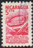 NICARAGUA 1952 POSTAL TAX STAMPS STADIUM MANAGUA AMATEUR BASEBALL 5c  USED USATO OBLITERE' - Nicaragua