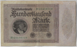 Germany Banknote 100,000 Mark 1923 Pick-83a VF (catalog US$10) - 100000 Mark