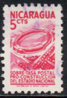 NICARAGUA 1952 POSTAL TAX STAMPS STADIUM MANAGUA AMATEUR BASEBALL 5c USED USATO OBLITERE' - Nicaragua