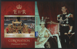 Australia 2013 MNH Sc 3901a Coach, QEII In Coronation Regalia 60th Ann Sheet - Mint Stamps