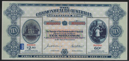 Australia 2013 MNH Sc 3921a Australia Banknote Centenary Sheet - Mint Stamps