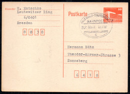 G3038 - Halle Saalfeld Bahnpost Bahnpoststempel Ganzsache Sonderstempel - Flugverkehr Messe Leipzig - Postales - Usados