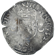 Monnaie, France, Henri II, Douzain Aux Croissants, Date Incertaine, Troyes, B+ - 1547-1559 Enrique II