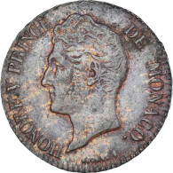Monnaie, Monaco, Honore V, 5 Centimes, 1837, Monaco, TB, Cuivre, Gadoury:MC102 - Charles III.