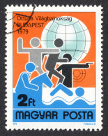 Pentathlon / Shooting Horse Swimming Fencing - World Championship Budapest / 1979 Hungary - Used / Globe Earth Target - Tiro (armi)