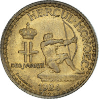 Monnaie, Monaco, Louis II, 2 Francs, 1924, Poissy, TTB+, Cupro-Aluminium - 1922-1949 Luigi II