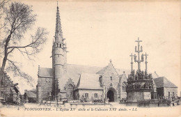 FRANCE - 29 - PLOUGONVEN - L'église XVe Siècle Et Le Calvaire XVIe Siècle - LL - Carte Postale Ancienne - Sonstige & Ohne Zuordnung