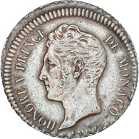 Monnaie, Monaco, Honore V, 1 Décime, 1838, Monaco, TB+, Bronze, Gadoury:MC105 - 1819-1922 Honoré V, Charles III, Albert I