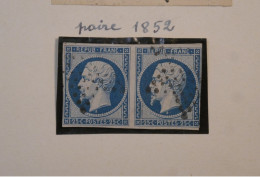 AE18 FRANCE TIMBRE  ENV. 1852 + NAPOLEON PAIRE  N° 10  . 25C BLEU  +OBLITERATION ETOILE+++++ - 1852 Luis-Napoléon