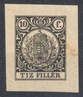 1910's  Hungary - Transport Railway WAYBILL - REVENUE TAX Stamp CUT - Used - 10 Fillér - Revenue Stamps