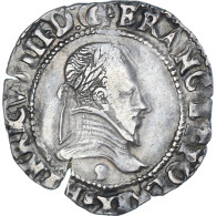 Monnaie, France, Henri III, 1/4 Franc Au Col Plat, 1587, Rennes, TB+, Argent - 1574-1589 Heinrich III.