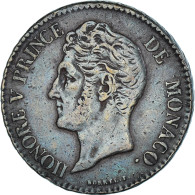 Monnaie, Monaco, Honore V, 5 Centimes, 1837, Monaco, TTB, Cuivre, Gadoury:MC102 - 1819-1922 Onorato V, Carlo III, Alberto I