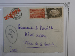 AE18 MAROC  BELLE LETTRE RARE A L HOTEL LE CRILLON A PARIS FRANCE +++++ 1938 ++AFF. PLAISANT+++ - Cartas & Documentos