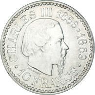 Monnaie, Monaco, Rainier III, Charles III, 10 Francs, 1966, SUP, Argent - 1960-2001 Nouveaux Francs