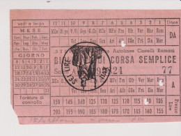 Biglietto Ticket S T E F E R Autolinee Castelli Romani Corsa Semplice Colo - Europa