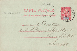 Etablissements Océanie Entier Postal Type Groupe Cachet Papeete Tahiti 1913 Carte Ganzsache - Lettres & Documents