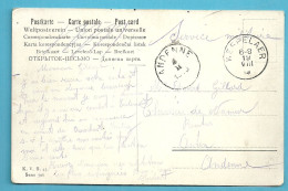 Kaart Stempel WESPELAER Op 19/08/1914 (Offensief W.O.I) Aankomst ANDENNE Op 4/2/1915 !!!!!!!(geen Censuur)(zie Tekst) - Zona Non Occupata