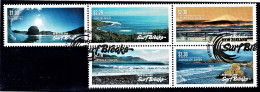 New Zealand 2017 Surf Breaks Set As Block Of 5 Used - Gebruikt