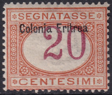 Eritrea 1903 Sc J3 Var Sa S3c Postage Due MLH* Shifted Numeral - Eritrea