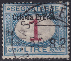 Eritrea 1903 Sc J8 Sa S8 Postage Due Used Massaua Cancel Repaired Corner - Eritrée