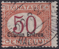 Eritrea 1920 Sc J7a Sa S19 Postage Due Used Raccomandate Cancel - Eritrea