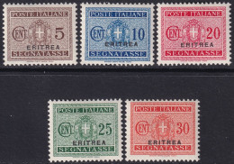 Eritrea 1934 Sc J15-9 Sa S26-30 Postage Due Partial Set MLH* - Eritrea