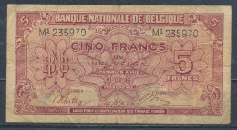 °°° BELGIO BELGIUM 5 FRANCS 1943 °°° - 5 Franchi-1 Belga