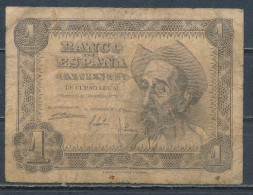 °°° SPAIN - 1 PESETAS 1951 °°° - 1-2 Peseten