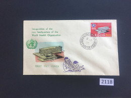 Ceylon WHO Headquarters FDC 1960 (2118) Free Shipping - Lettres & Documents