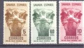 1952. Spain Sahara, Ostrich, 3v, Mint/** - Ostriches