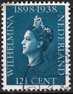 Plaatfout Wit Puntje Tussen H En E In 1938 40 Jarig Regeringsjubileum Koningin Wilhelmina 12½ Cent Blauw NVPH 312 PM - Plaatfouten En Curiosa