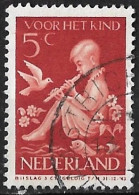 Plaafout Horizontaal Krasje Op De 5 Tot In De Zegelrand In 1938 Kinderzegels 5 + 4 Ct Bruinrood NVPH 316 PM 3 - Plaatfouten En Curiosa