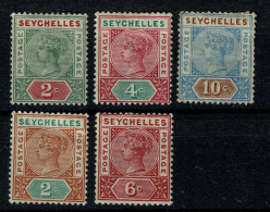 Ref 1608 -  Seychelles 5 QV Mounted Mint Stamps - Seychelles (...-1976)