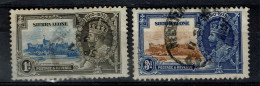 Ref 1608 -  Sierra Leone - 1935 Silver Jubilee - 2 Used Stamps - SG 181/2 - Sierra Leona (...-1960)