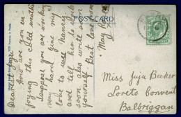 Ref 1608 -  1911 Postcard Newry To Balbriggan Dublin Ireland - Photo Young Girl With Rake - Covers & Documents