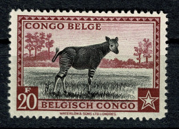 Ref 1609 - 1942 Belgian Congo - Okapi Fr20 Mint Stamp  SG 269a - Ongebruikt