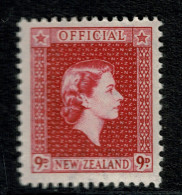 Ref 1609 - 1954 New Zealand Official Stamps  9d (Coarse Paper) ? - Lightly Mounted Mint - Dienstmarken